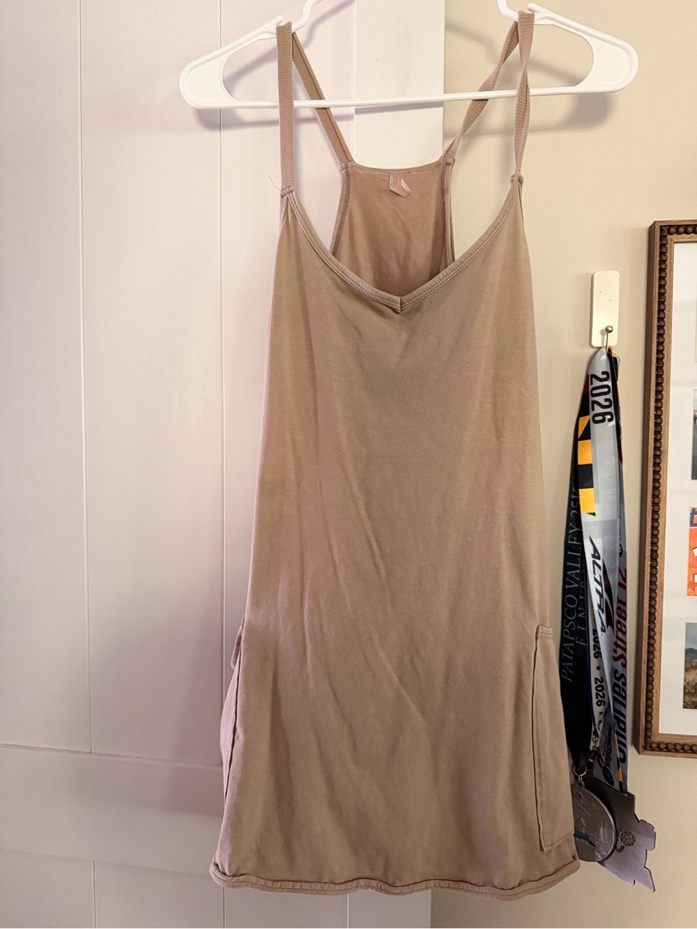 Free People Beige Slip Romper Dress